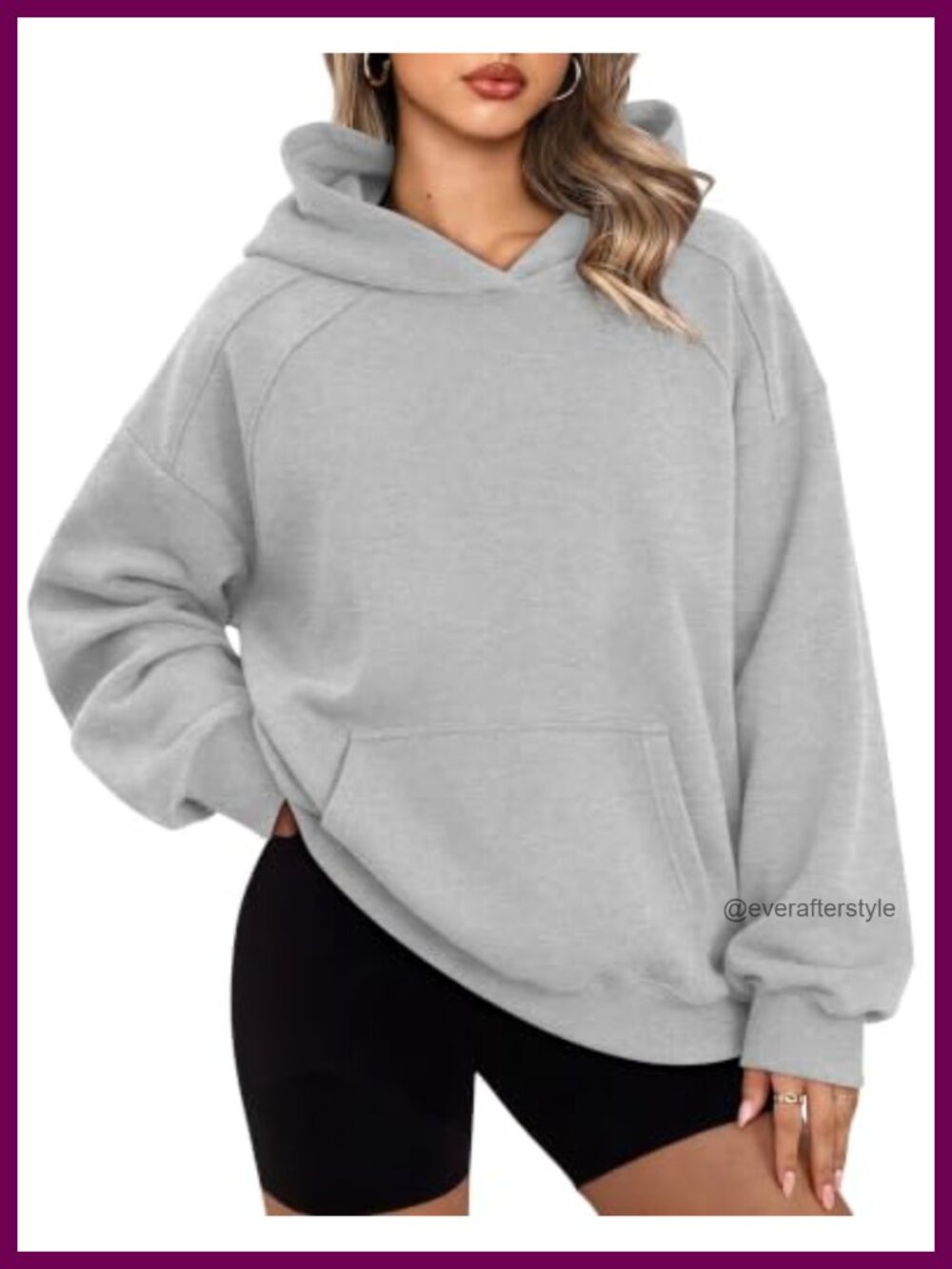 Womens Oversized Fleece Hoodie Pullover Drop Shoulder Sweatshirt